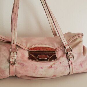 PRADA vintage crocodile leather bag tie dye purse pink peach ivory blue barbie